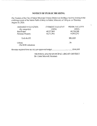 Notice of Public Hearing