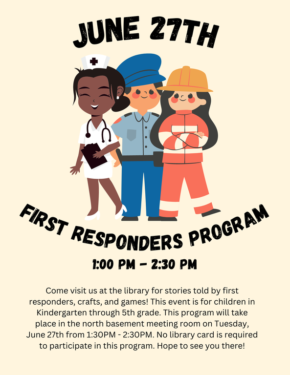 This is a poster with information on the First Responders program.